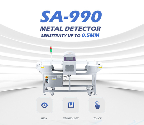 1.0mm SUS304 Algılama Hassasiyetine ve Ayarlanabilir Bant Yüksekliğine Sahip Gıda Metal Dedektörü