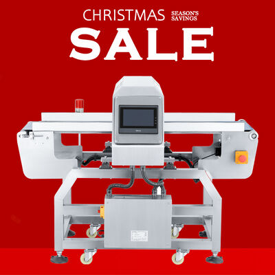 Gıda endüstrisindeki alüminyum folyo ambalaj konveyör bantları için metal dedektörü.