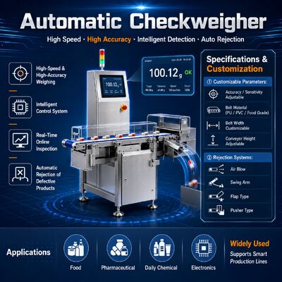 Otomatik Ağırlama Paketleme Makinesi 500kg-800kg Reddedilme Fonksiyonu ile Taşıyıcı Kontrol Ağırlığı