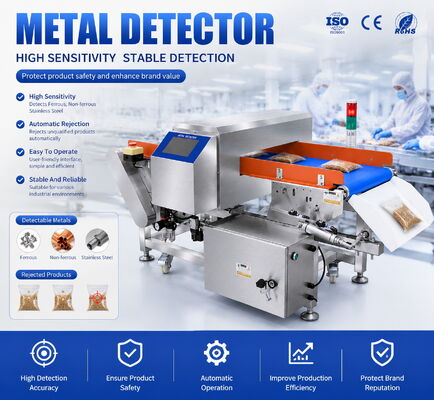 Atıştırmalık için konveyörlü Yüksek Hızlı Metal Bulma Makinesi